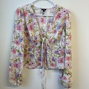 Express Floral Blouse - Pink and Purple